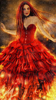 Kaz_Creations Fire Flames Deco Woman Femme - Gratis animerad GIF