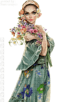 Woman. Flowers. Summer. Spring. Leila - δωρεάν png