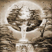soave background fantasy surreal waterfall sepia - Free animated GIF