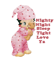 Nighty Night Sleep Tight Love Ya - Бесплатный анимированный гифка