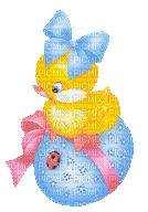Chick on Easter Egg - GIF animado grátis