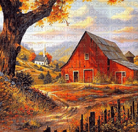 loly33 paysage ferme automne - 免费PNG
