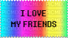 i love my friends - png ฟรี
