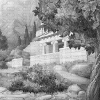 Y.A.M._Cartoons Landscape background black-white - Darmowy animowany GIF