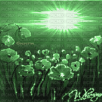 Y.A.M._Summer background flowers green - Animovaný GIF zadarmo