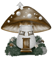 Kaz_Creations Deco Mushroom Toadstool House - ingyenes png