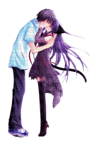 Anime Girl and Guy kissing - png ฟรี