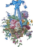 Animated Hanging Flower Basket - Free animated GIF