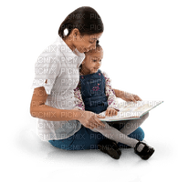 mamma-flicka-läser----mother-Girl-reading - PNG gratuit