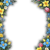 ♡§m3§♡ kawaii frame flowers yellow - δωρεάν png