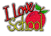 I Love School Text Gif - Bogusia - Бесплатни анимирани ГИФ
