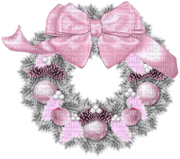 Pink Christmas Wreath - zadarmo png