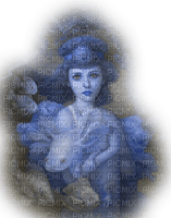 fantasy woman art girl dolceluna blue mermaid - Free PNG