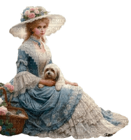 loly33 femme vintage chien printemps - δωρεάν png