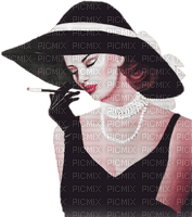 soave woman vintage fashion hat pearl smoke pink - PNG gratuit