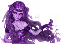 Y.A.M._Gothic autumn lady purple - zdarma png