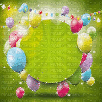 soave background  birthday balloon green rainbow - GIF animate gratis
