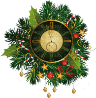 Winter Christmas clock - png ฟรี