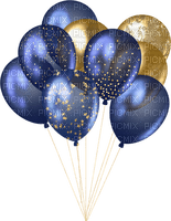 Balloons.Blue.Gold - zdarma png