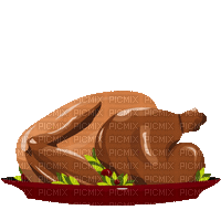 animated turkey food plate - GIF animado grátis