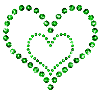 Y.A.M._Valentine decor heart green - GIF animé gratuit