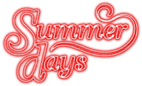 Summer Days.Text.Red - PNG gratuit