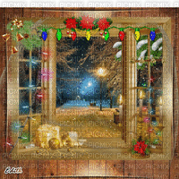 karácsonyi ablak - Christmas window - Free animated GIF