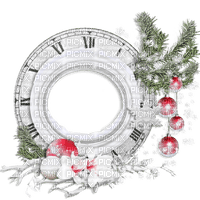 Christmas clock round frame cadre cluster - PNG gratuit