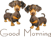 Kaz_Creations Animated Dog Pup Logo Text Good Morning - Free animated GIF