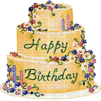 Geburtstag, Torte, gelb - Bezmaksas animēts GIF
