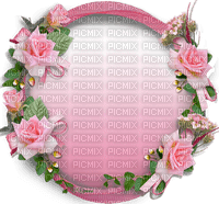 deco frame with roses - Free PNG