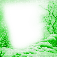 Winter.Frame.Green - KittyKatLuv65 - ücretsiz png