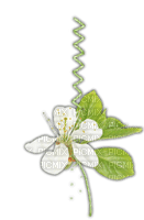 Green white flower deco [Basilslament] - ilmainen png