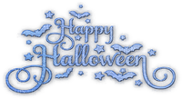 soave text happy halloween deco bat blue - δωρεάν png