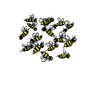 Kaz_Creations Cute Cartoon Love Bees Bee Wasp Text - Gratis geanimeerde GIF