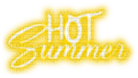 Hot Summer.Text.Yellow - By KittyKatLuv65 - darmowe png