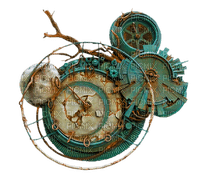 steampunk clock deco sunshine3 - PNG gratuit