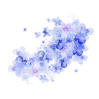 Blue soft flowers overlay [Basilslament] - ücretsiz png