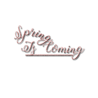 kikkapink spring is coming text pink - png ฟรี