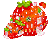 Strawberry House - GIF animé gratuit