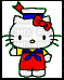 Hello Kitty animated waving sailor suit - GIF animasi gratis