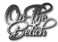On The Beach.Text.Black.White - By KittyKatLuv65 - png ฟรี