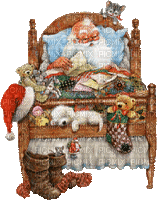 Santa in Bed - GIF animé gratuit