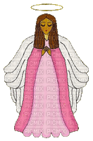 Pixel Pink Praying Angel - Besplatni animirani GIF