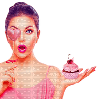 woman with cake by nataliplus - PNG gratuit