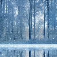 Winter Forest Lake Background - GIF animate gratis