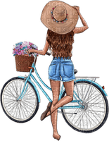 woman with bicycle bp - nemokama png