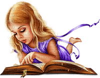 Children. Girl reading book. Leila - Free PNG