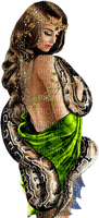 Woman  Snake Green Brown - Bogusia - gratis png