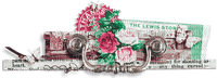 soave deco vintage scrap border flowers rose photo - безплатен png